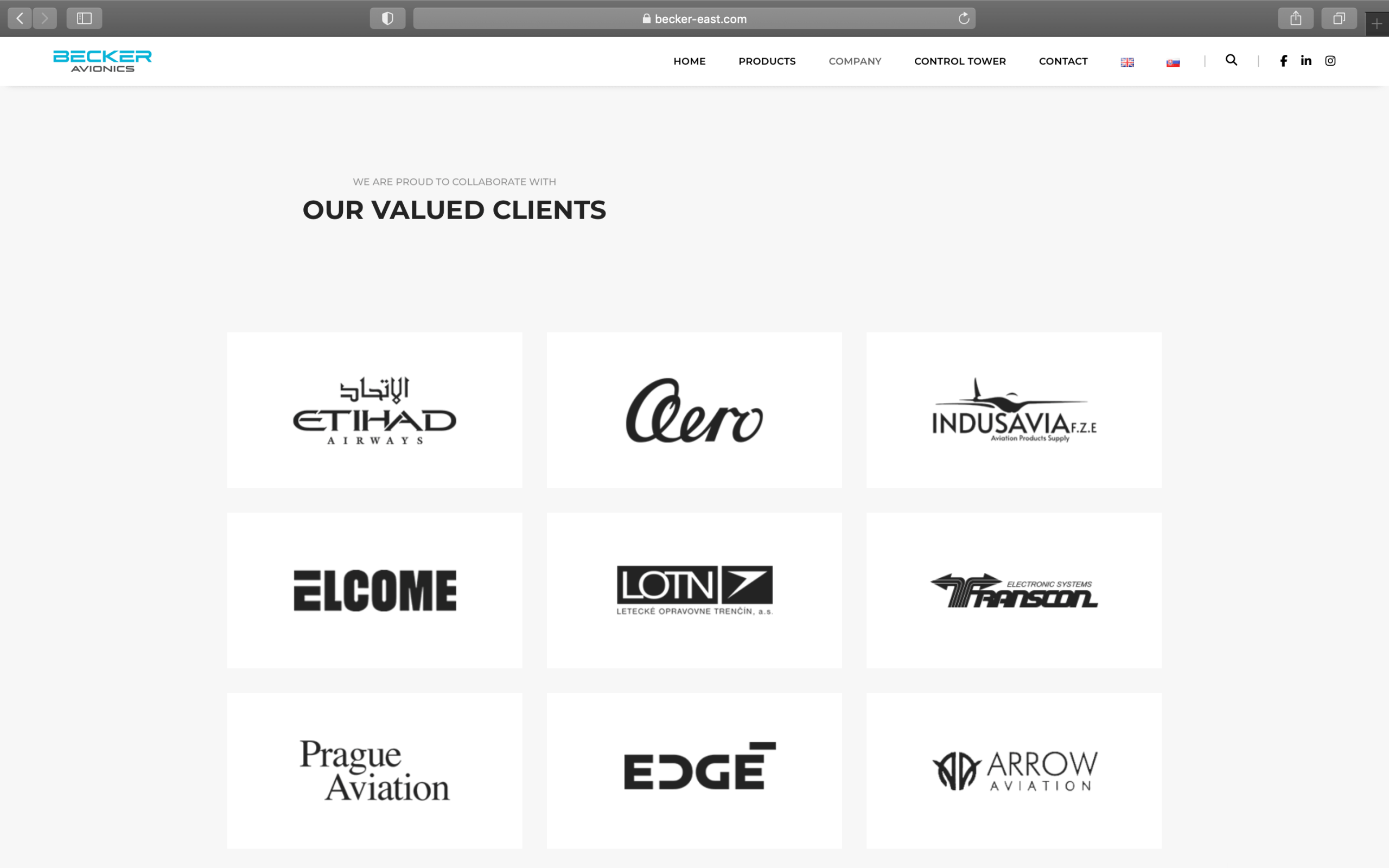 Skyneq Project - Becker Avionics East Europe Web Frame Presentation Safari - 05