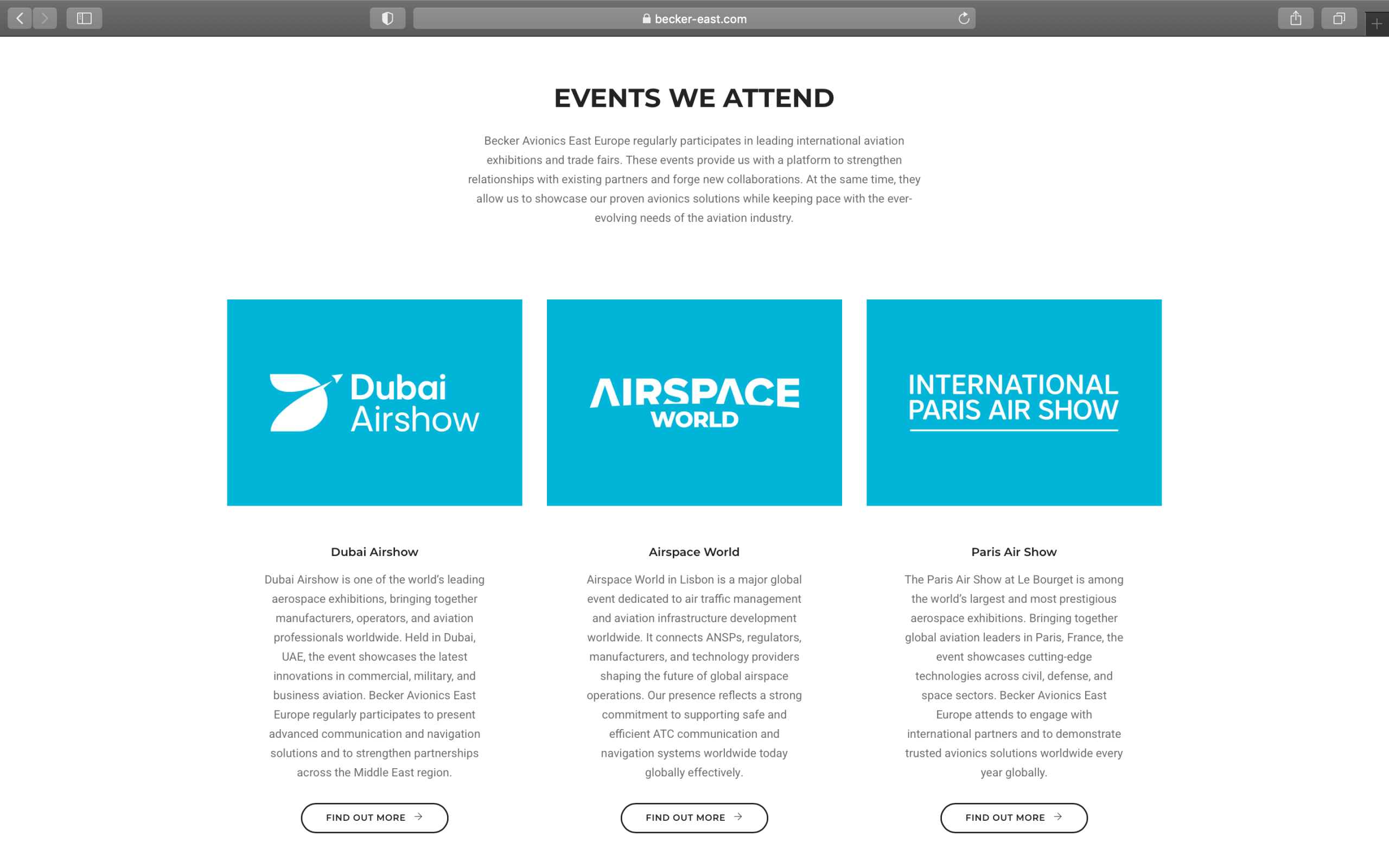Skyneq Project - Becker Avionics East Europe Web Frame Presentation Safari - 09