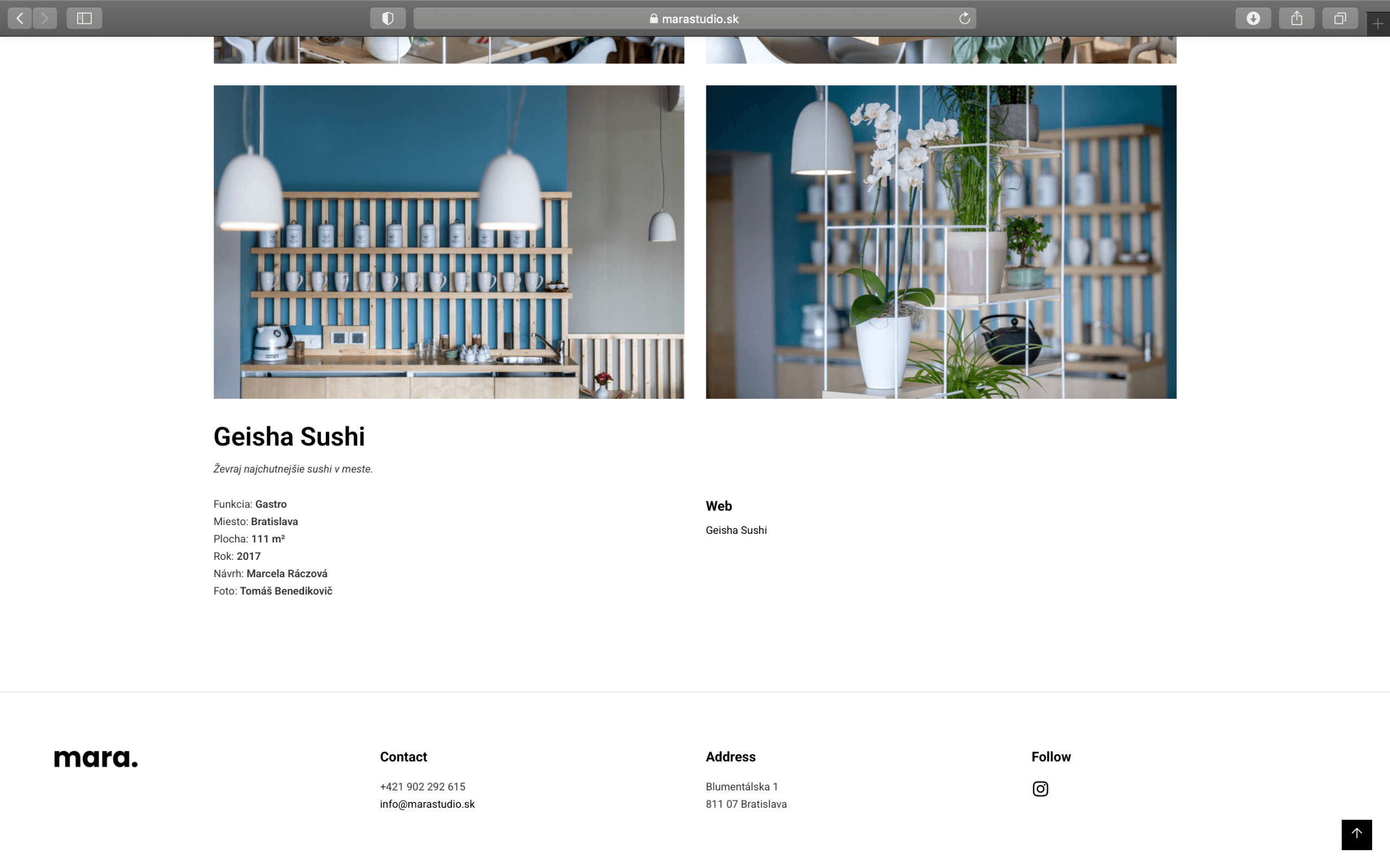 Skyneq Projct - mara.studio Web Frame Presentation Safari
